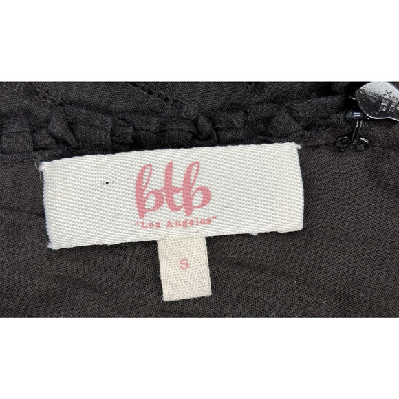 BTB Los Angeles Tiered Ruffle Maxi Dress Size Small Black Boho Dark Romantic - Picture 14 of 16